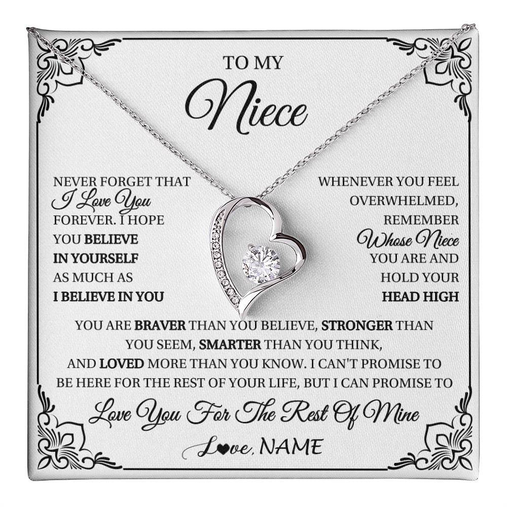Personalized To My Niece Gift Necklace From Aunt Uncle I Love You Believe In You Niece Birthday Gifts Graduation Christmas Customized Gift Box Message Card