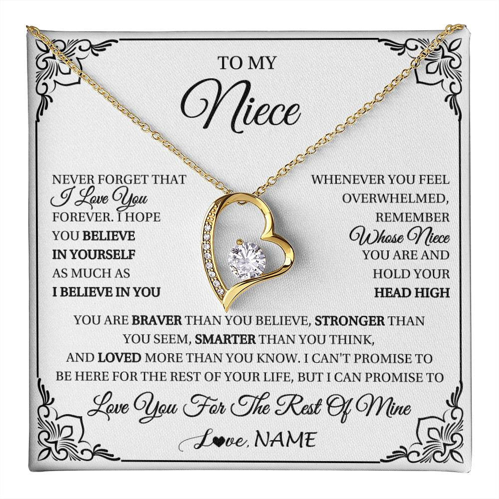 Personalized To My Niece Gift Necklace From Aunt Uncle I Love You Believe In You Niece Birthday Gifts Graduation Christmas Customized Gift Box Message Card