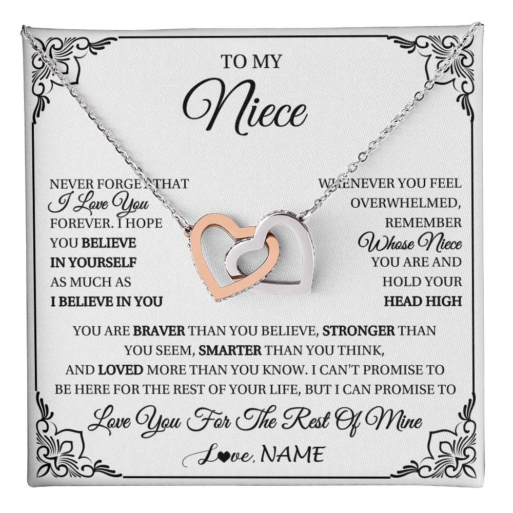 Personalized To My Niece Gift Necklace From Aunt Uncle I Love You Believe In You Niece Birthday Gifts Graduation Christmas Customized Gift Box Message Card