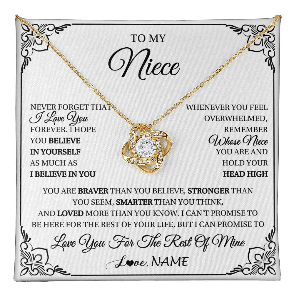 Personalized To My Niece Gift Necklace From Aunt Uncle I Love You Believe In You Niece Birthday Gifts Graduation Christmas Customized Gift Box Message Card