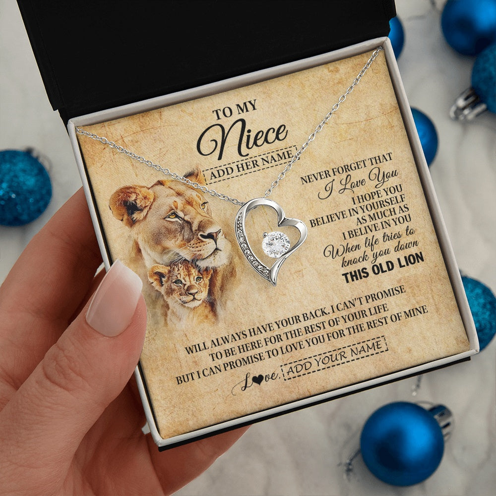 Personalized To My Niece Gifts From Aunt Auntie Lion Necklace I Love You Niece Birthday Gifts From Aunt Graduation Christmas Custom Gift Box Message Card