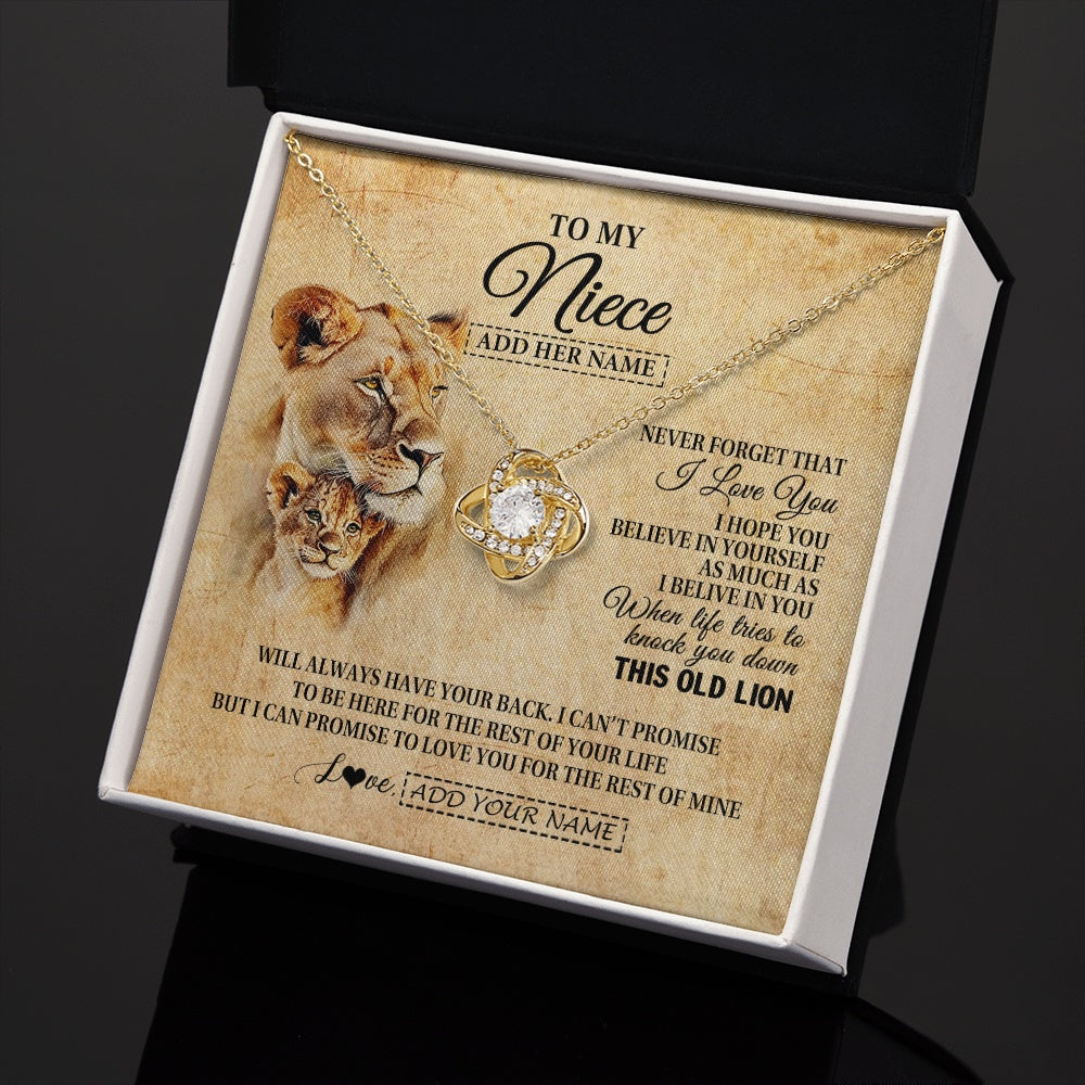 Personalized To My Niece Gifts From Aunt Auntie Lion Necklace I Love You Niece Birthday Gifts From Aunt Graduation Christmas Custom Gift Box Message Card