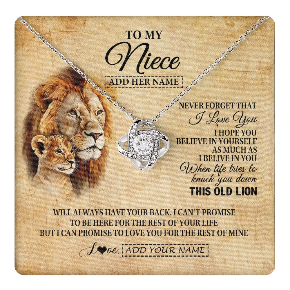 Personalized To My Niece Gifts From Uncle Lion Necklace I Love You Niece Birthday Gifts From Uncle Graduation Christmas Customized Gift Box Message Card