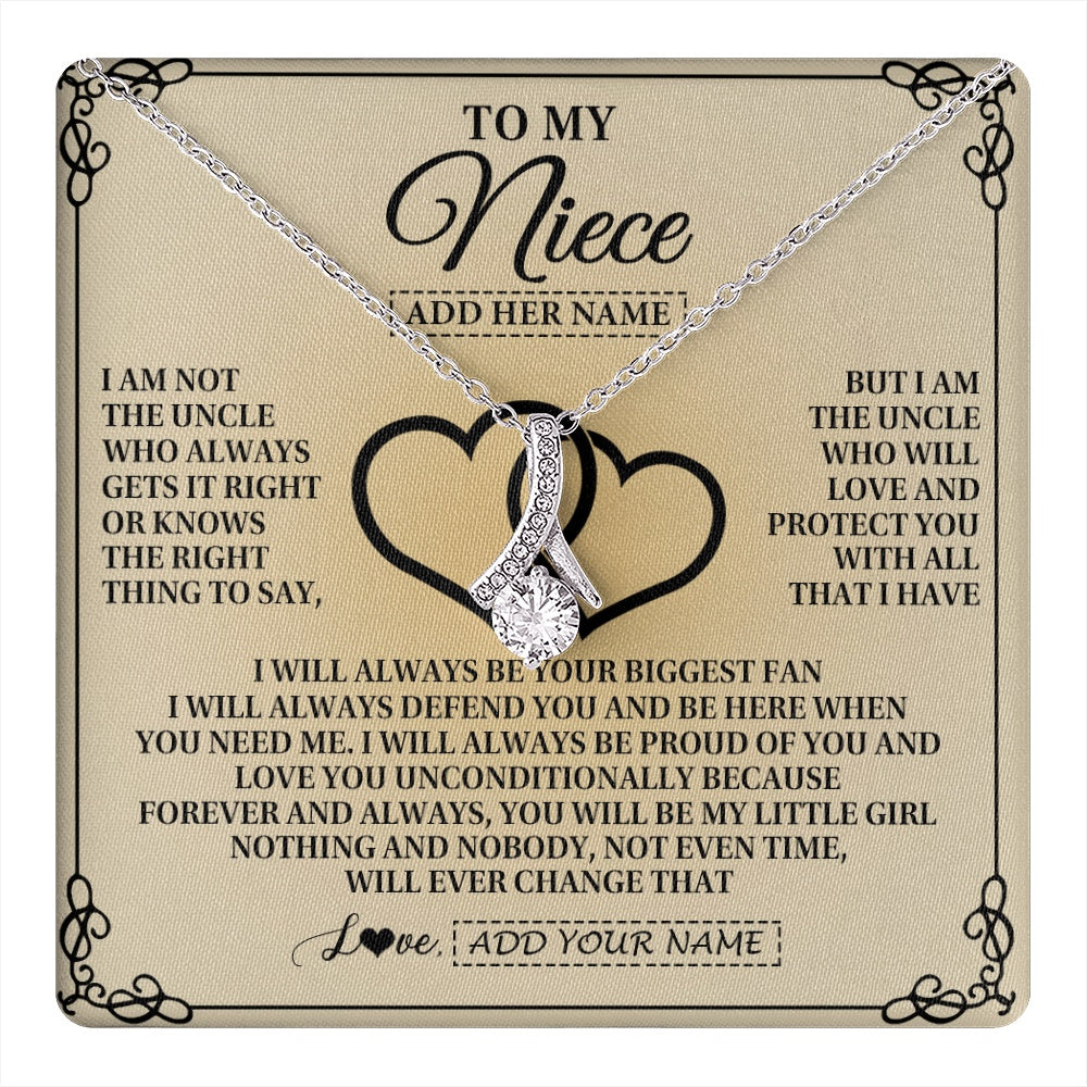 Personalized To My Niece Gifts From Uncle Niece Birthday Gifts Jewelry For Women Uncle Niece Pendant Necklace Christmas Custom Gift Box Message Card