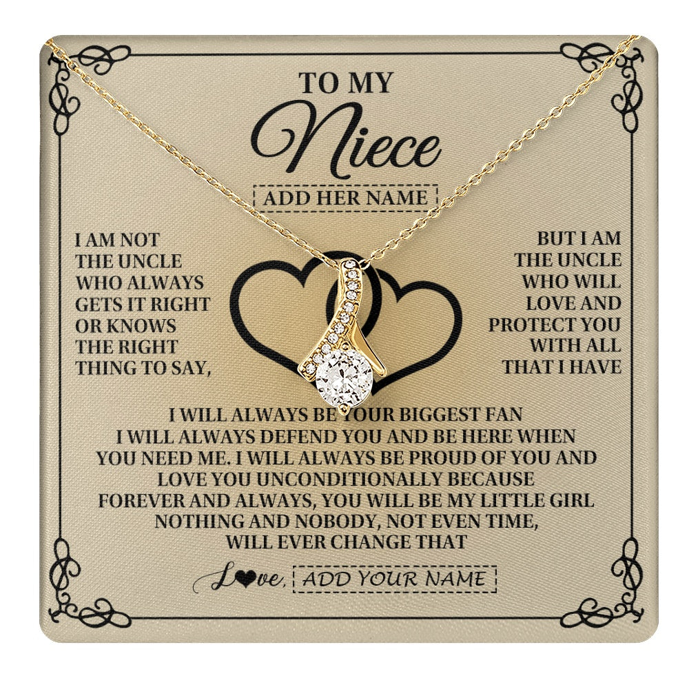 Personalized To My Niece Gifts From Uncle Niece Birthday Gifts Jewelry For Women Uncle Niece Pendant Necklace Christmas Custom Gift Box Message Card