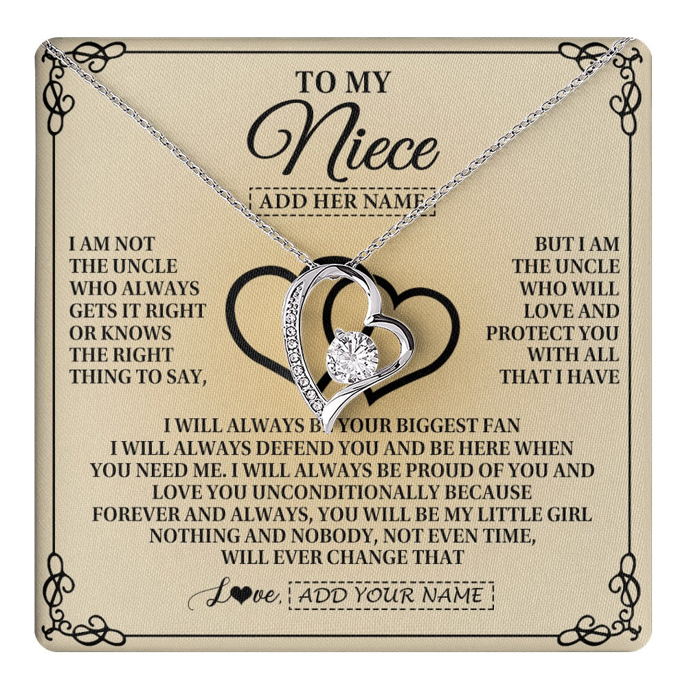 Personalized To My Niece Gifts From Uncle Niece Birthday Gifts Jewelry For Women Uncle Niece Pendant Necklace Christmas Custom Gift Box Message Card