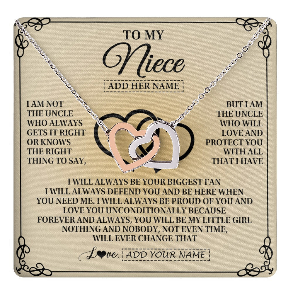Personalized To My Niece Gifts From Uncle Niece Birthday Gifts Jewelry For Women Uncle Niece Pendant Necklace Christmas Custom Gift Box Message Card