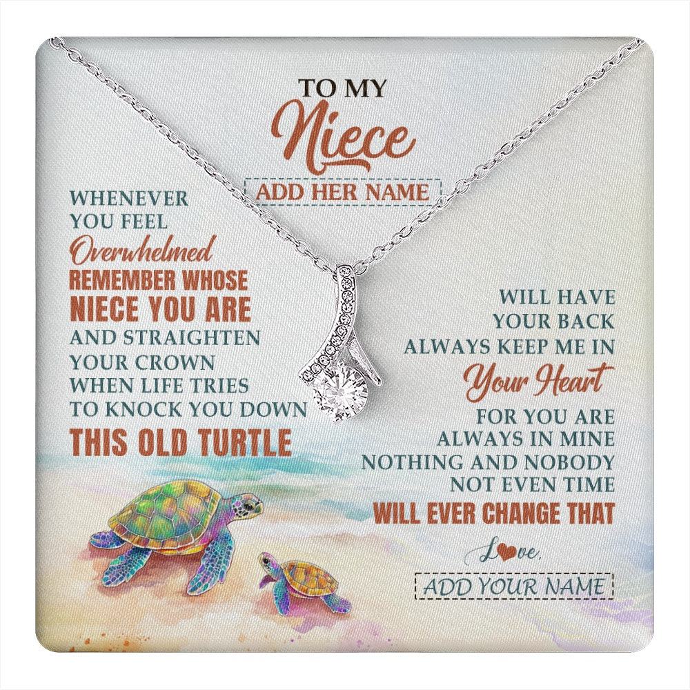 Personalized To My Niece Gifts Necklace From Aunt Uncle Whenever Turtle Unique Birthday Gifts For Niece Graduation Christmas Customized Gift Box Message Card