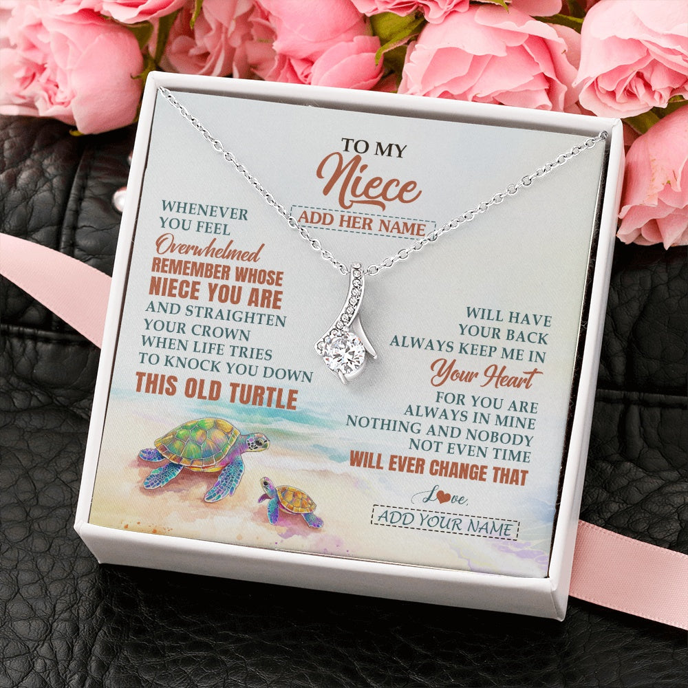 Personalized To My Niece Gifts Necklace From Aunt Uncle Whenever Turtle Unique Birthday Gifts For Niece Graduation Christmas Customized Gift Box Message Card