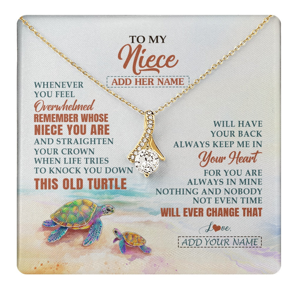 Personalized To My Niece Gifts Necklace From Aunt Uncle Whenever Turtle Unique Birthday Gifts For Niece Graduation Christmas Customized Gift Box Message Card