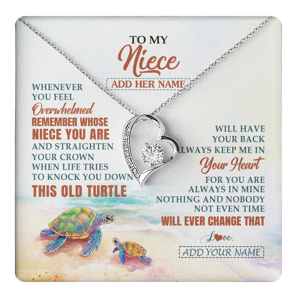 Personalized To My Niece Gifts Necklace From Aunt Uncle Whenever Turtle Unique Birthday Gifts For Niece Graduation Christmas Customized Gift Box Message Card