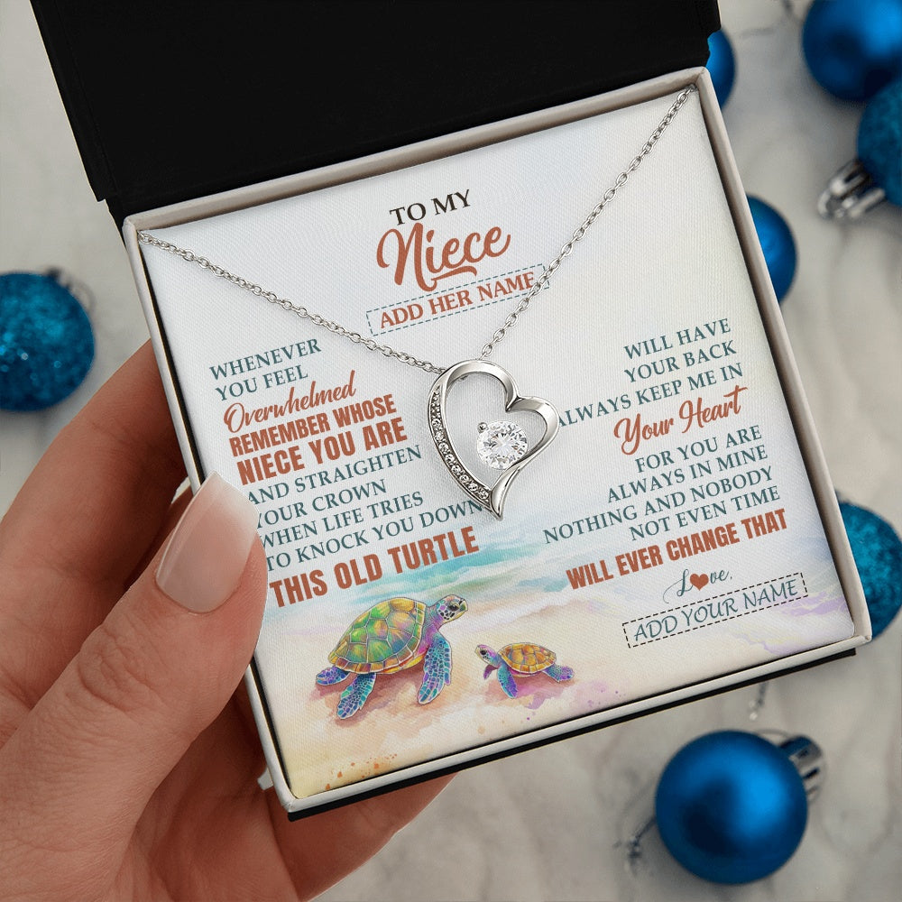 Personalized To My Niece Gifts Necklace From Aunt Uncle Whenever Turtle Unique Birthday Gifts For Niece Graduation Christmas Customized Gift Box Message Card