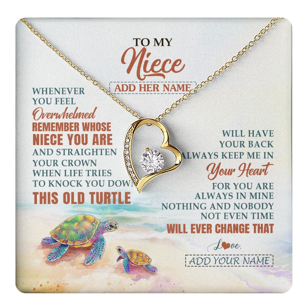 Personalized To My Niece Gifts Necklace From Aunt Uncle Whenever Turtle Unique Birthday Gifts For Niece Graduation Christmas Customized Gift Box Message Card