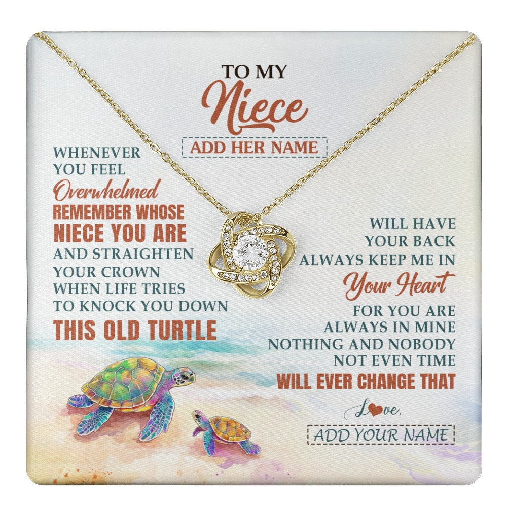 Personalized To My Niece Gifts Necklace From Aunt Uncle Whenever Turtle Unique Birthday Gifts For Niece Graduation Christmas Customized Gift Box Message Card