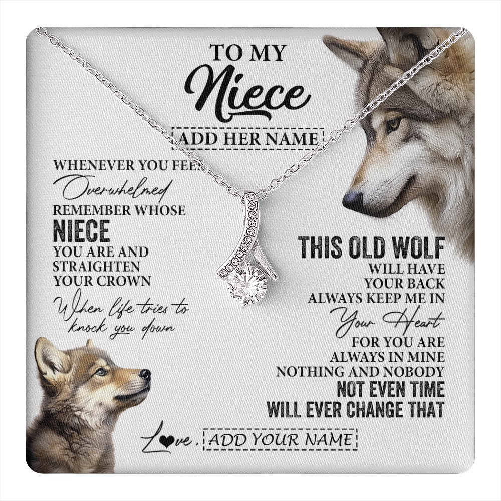 Personalized To My Niece Gifts Necklace From Aunt Uncle Whenever Wolf Unique Birthday Gifts For Niece Graduation Christmas Custom Gift Box Message Card