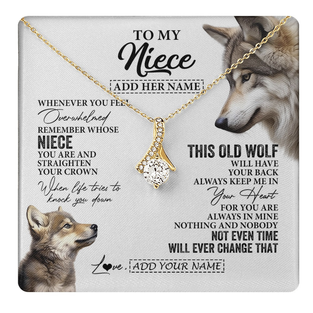 Personalized To My Niece Gifts Necklace From Aunt Uncle Whenever Wolf Unique Birthday Gifts For Niece Graduation Christmas Custom Gift Box Message Card