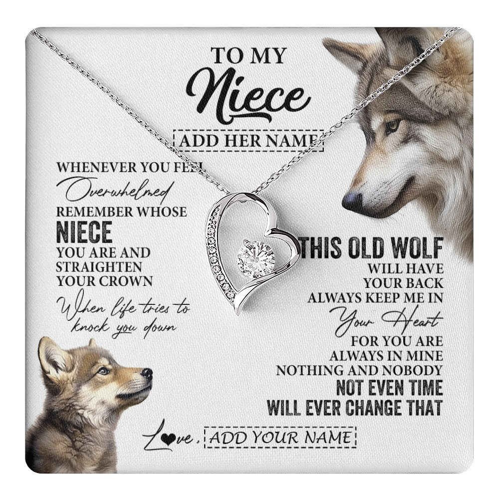 Personalized To My Niece Gifts Necklace From Aunt Uncle Whenever Wolf Unique Birthday Gifts For Niece Graduation Christmas Custom Gift Box Message Card
