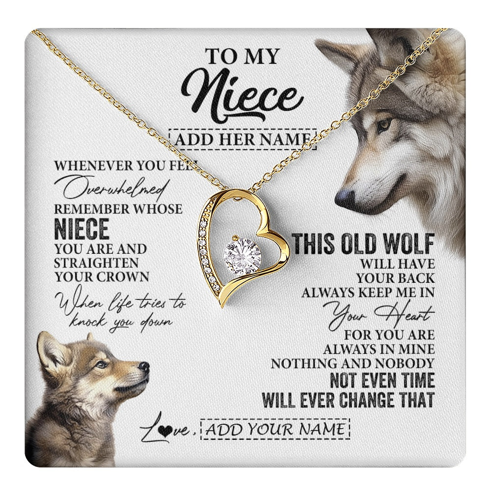Personalized To My Niece Gifts Necklace From Aunt Uncle Whenever Wolf Unique Birthday Gifts For Niece Graduation Christmas Custom Gift Box Message Card
