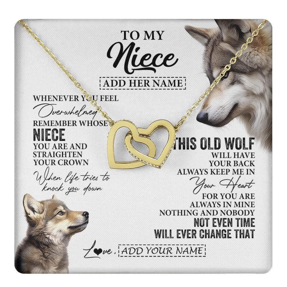 Personalized To My Niece Gifts Necklace From Aunt Uncle Whenever Wolf Unique Birthday Gifts For Niece Graduation Christmas Custom Gift Box Message Card