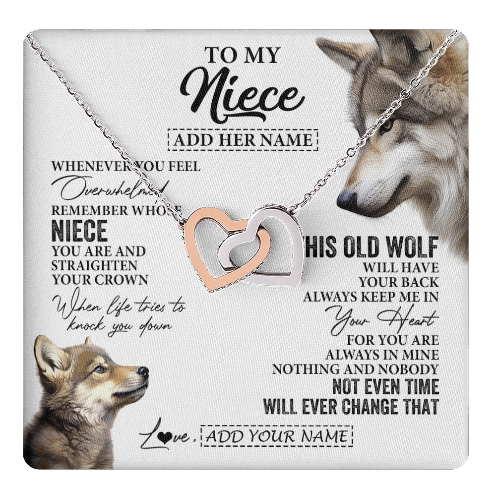 Personalized To My Niece Gifts Necklace From Aunt Uncle Whenever Wolf Unique Birthday Gifts For Niece Graduation Christmas Custom Gift Box Message Card