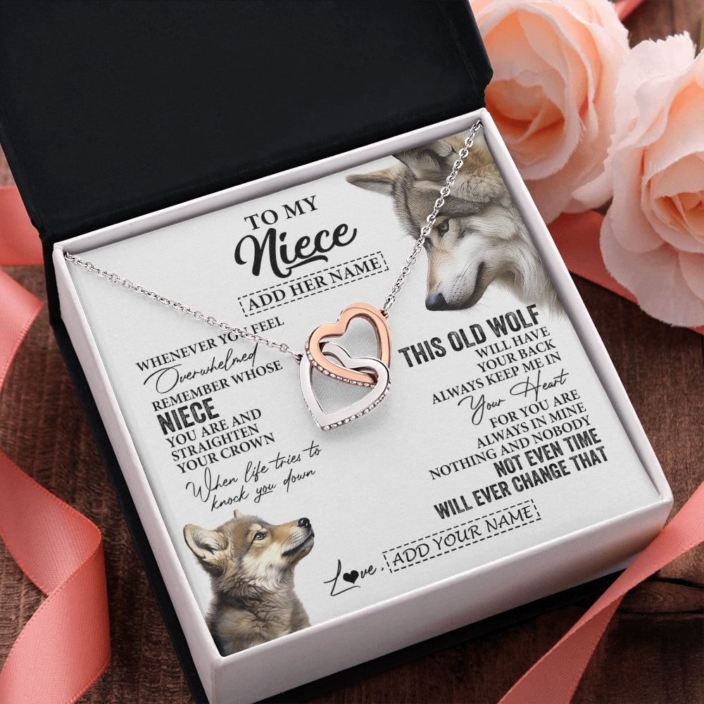 Personalized To My Niece Gifts Necklace From Aunt Uncle Whenever Wolf Unique Birthday Gifts For Niece Graduation Christmas Custom Gift Box Message Card