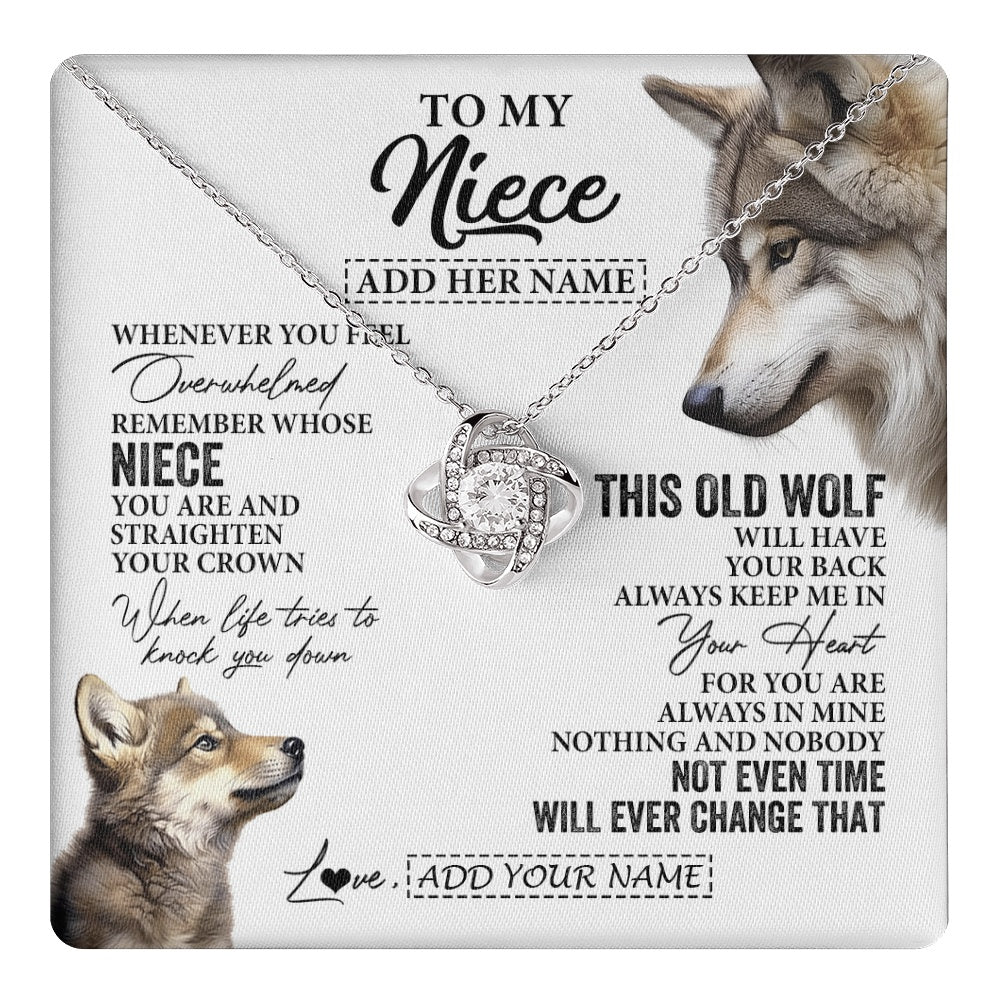 Personalized To My Niece Gifts Necklace From Aunt Uncle Whenever Wolf Unique Birthday Gifts For Niece Graduation Christmas Custom Gift Box Message Card