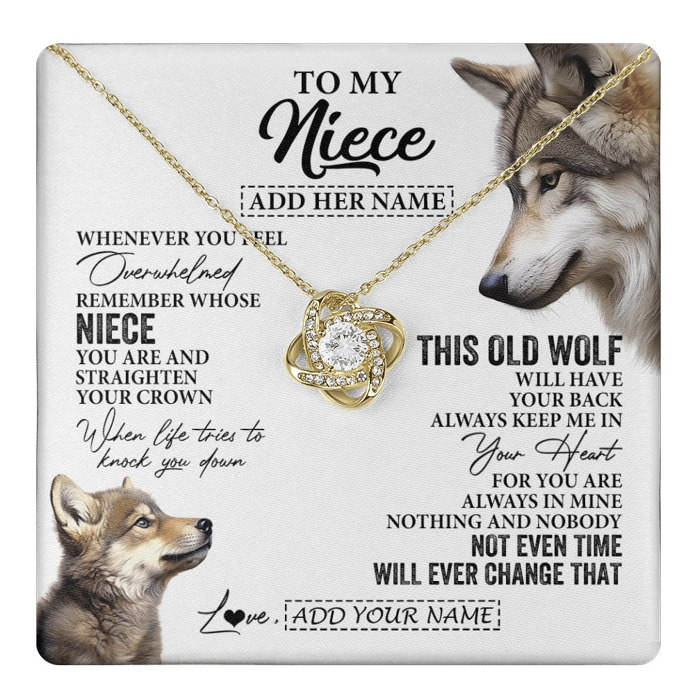 Personalized To My Niece Gifts Necklace From Aunt Uncle Whenever Wolf Unique Birthday Gifts For Niece Graduation Christmas Custom Gift Box Message Card
