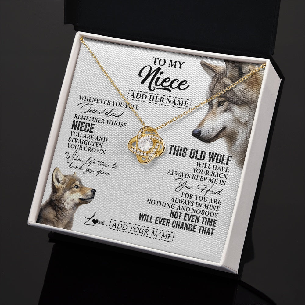 Personalized To My Niece Gifts Necklace From Aunt Uncle Whenever Wolf Unique Birthday Gifts For Niece Graduation Christmas Custom Gift Box Message Card