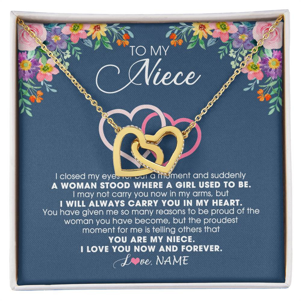 Personalized To My Niece Necklace From Aunt Auntie Uncle I Love You Now And Forever Jewelry For Niece Birthday Graduation Christmas Customized Message Card