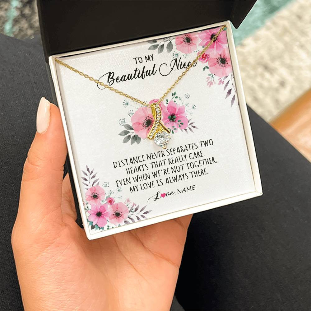 Personalized To My Niece Necklace From Aunt Uncle My Love Is Always There Niece Jewelry Birthday Graduation Christmas Customized Gift Box Message Card