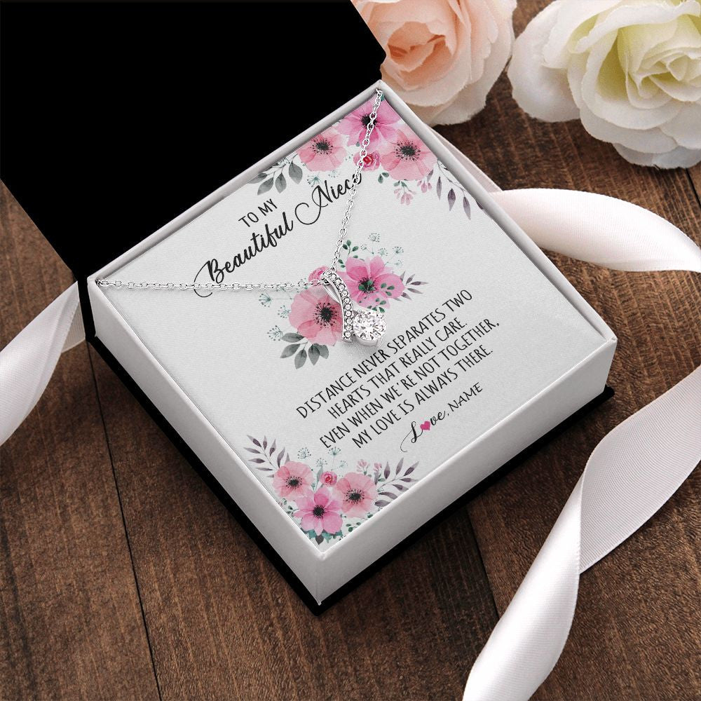 Personalized To My Niece Necklace From Aunt Uncle My Love Is Always There Niece Jewelry Birthday Graduation Christmas Customized Gift Box Message Card