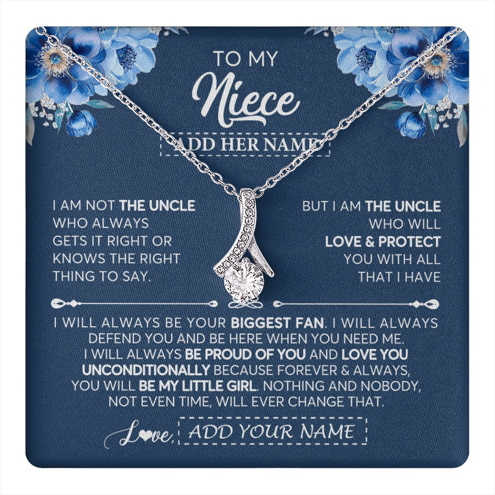 Personalized To My Niece Necklace From Uncle Proud Of You Birthday Gifts For Niece Jewelry Gifts Graduation Christmas Customized Gift Box Message Card