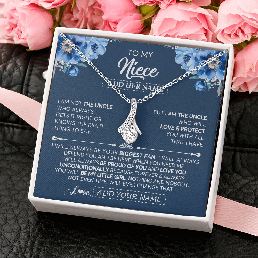 Personalized To My Niece Necklace From Uncle Proud Of You Birthday Gifts For Niece Jewelry Gifts Graduation Christmas Customized Gift Box Message Card