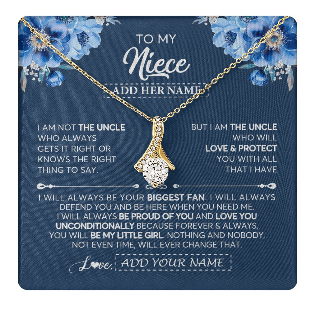 Personalized To My Niece Necklace From Uncle Proud Of You Birthday Gifts For Niece Jewelry Gifts Graduation Christmas Customized Gift Box Message Card