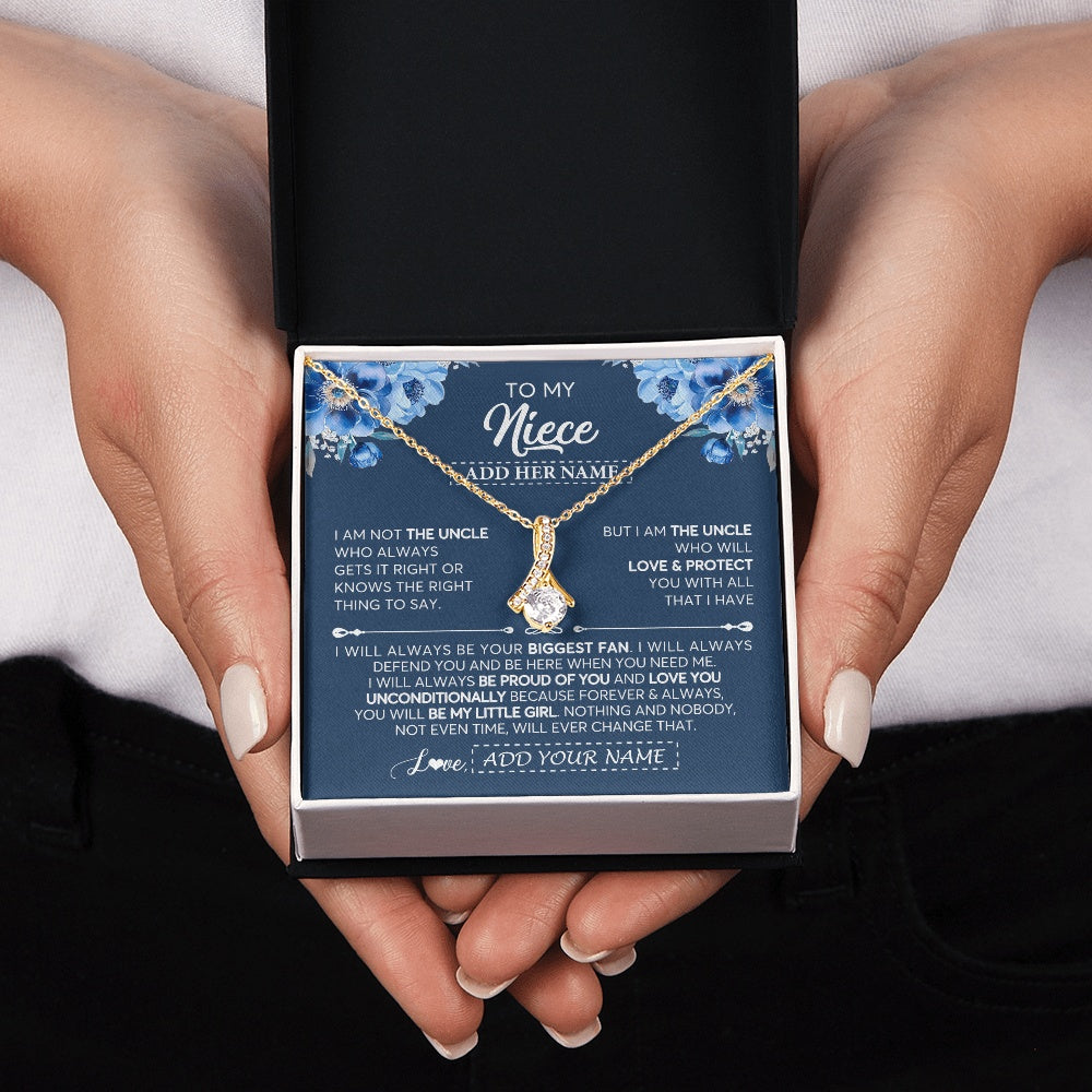 Personalized To My Niece Necklace From Uncle Proud Of You Birthday Gifts For Niece Jewelry Gifts Graduation Christmas Customized Gift Box Message Card
