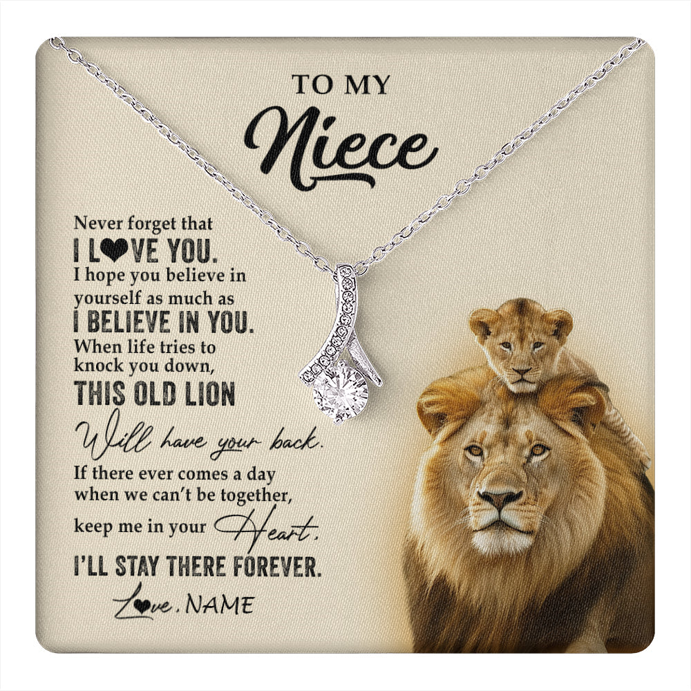 Personalized To My Niece Necklace From Uncle This Old Lion Never Forget I Love You Niece Jewelry Birthday Graduation Christmas Customized Gift Box Message Card