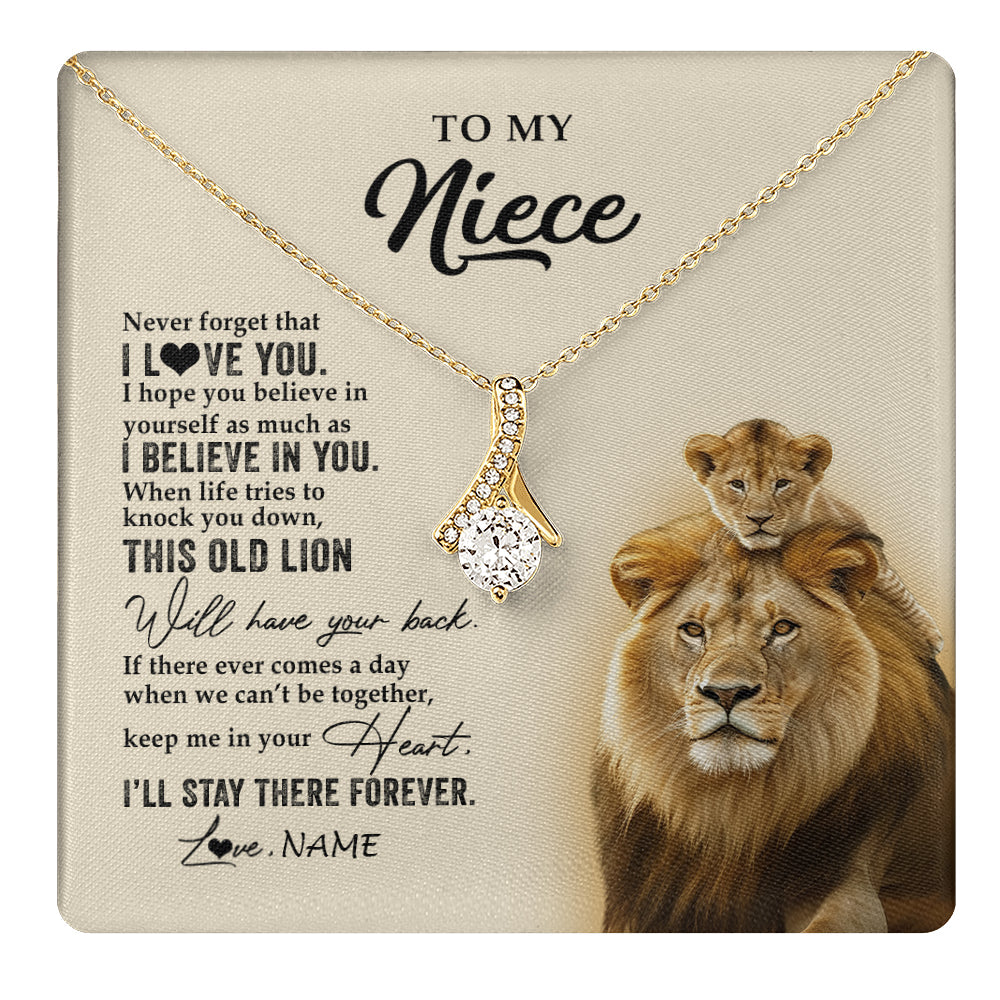 Personalized To My Niece Necklace From Uncle This Old Lion Never Forget I Love You Niece Jewelry Birthday Graduation Christmas Customized Gift Box Message Card