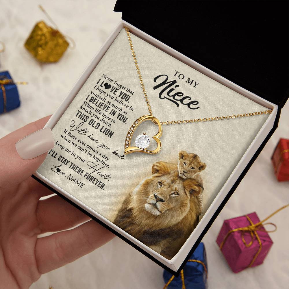Personalized To My Niece Necklace From Uncle This Old Lion Never Forget I Love You Niece Jewelry Birthday Graduation Christmas Customized Gift Box Message Card