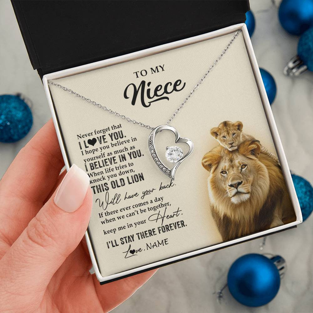 Personalized To My Niece Necklace From Uncle This Old Lion Never Forget I Love You Niece Jewelry Birthday Graduation Christmas Customized Gift Box Message Card