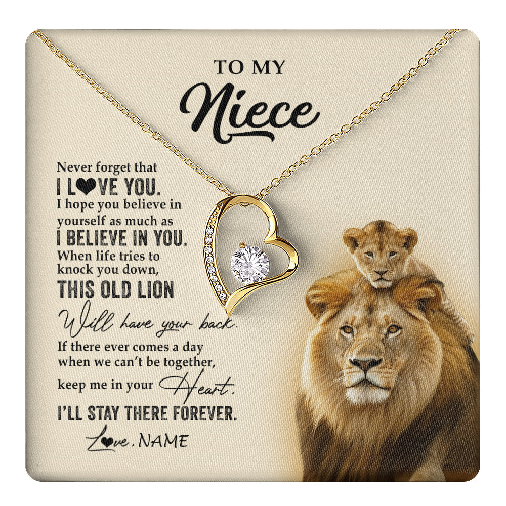 Personalized To My Niece Necklace From Uncle This Old Lion Never Forget I Love You Niece Jewelry Birthday Graduation Christmas Customized Gift Box Message Card