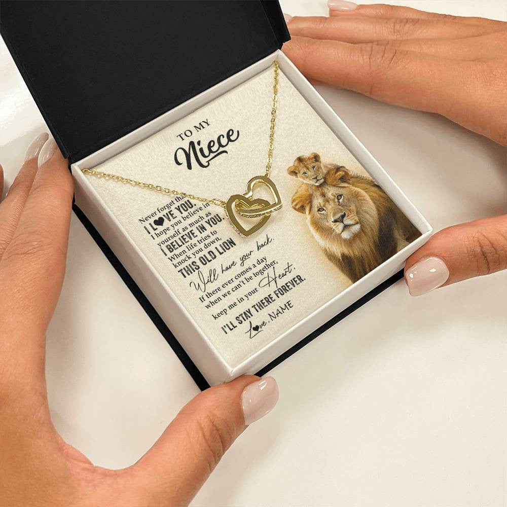 Personalized To My Niece Necklace From Uncle This Old Lion Never Forget I Love You Niece Jewelry Birthday Graduation Christmas Customized Gift Box Message Card