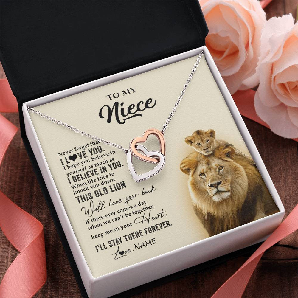 Personalized To My Niece Necklace From Uncle This Old Lion Never Forget I Love You Niece Jewelry Birthday Graduation Christmas Customized Gift Box Message Card