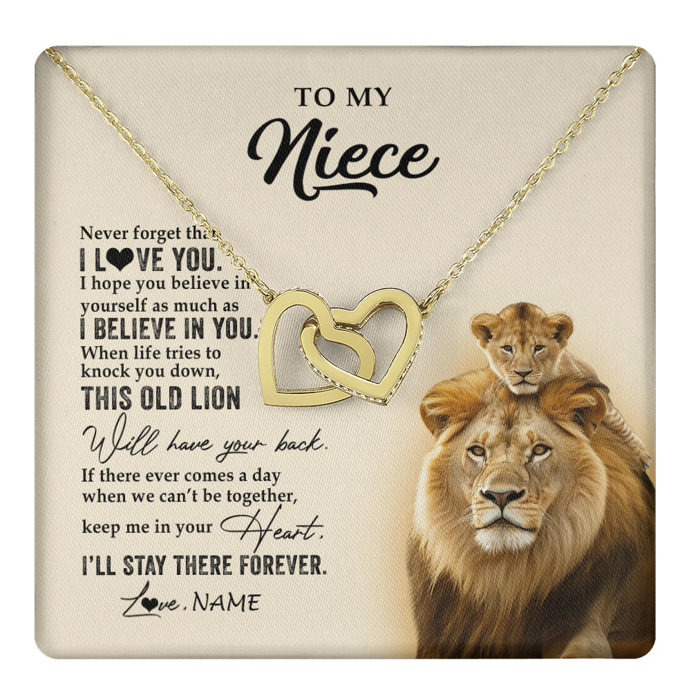 Personalized To My Niece Necklace From Uncle This Old Lion Never Forget I Love You Niece Jewelry Birthday Graduation Christmas Customized Gift Box Message Card