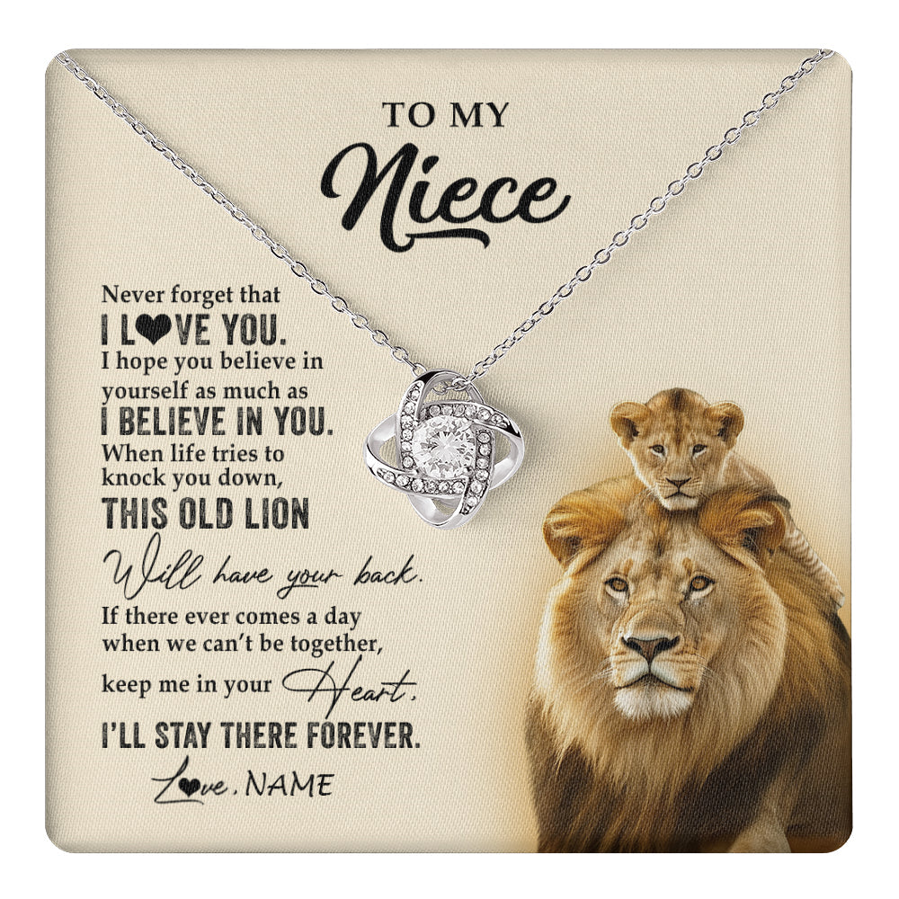 Personalized To My Niece Necklace From Uncle This Old Lion Never Forget I Love You Niece Jewelry Birthday Graduation Christmas Customized Gift Box Message Card