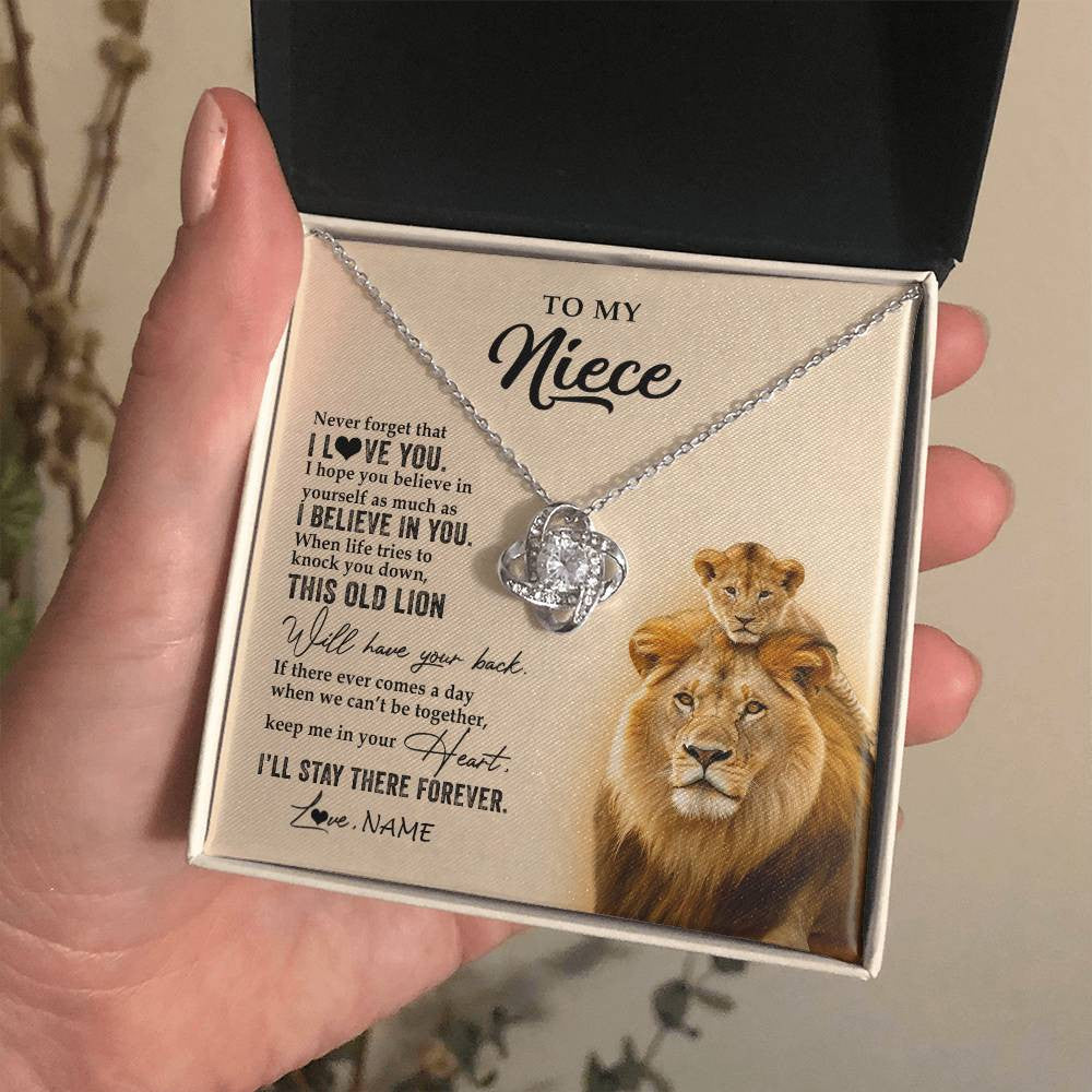 Personalized To My Niece Necklace From Uncle This Old Lion Never Forget I Love You Niece Jewelry Birthday Graduation Christmas Customized Gift Box Message Card