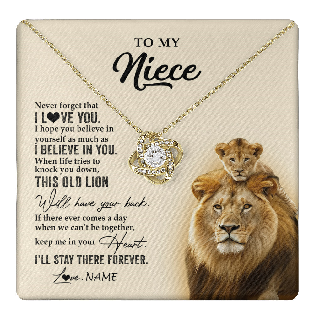 Personalized To My Niece Necklace From Uncle This Old Lion Never Forget I Love You Niece Jewelry Birthday Graduation Christmas Customized Gift Box Message Card
