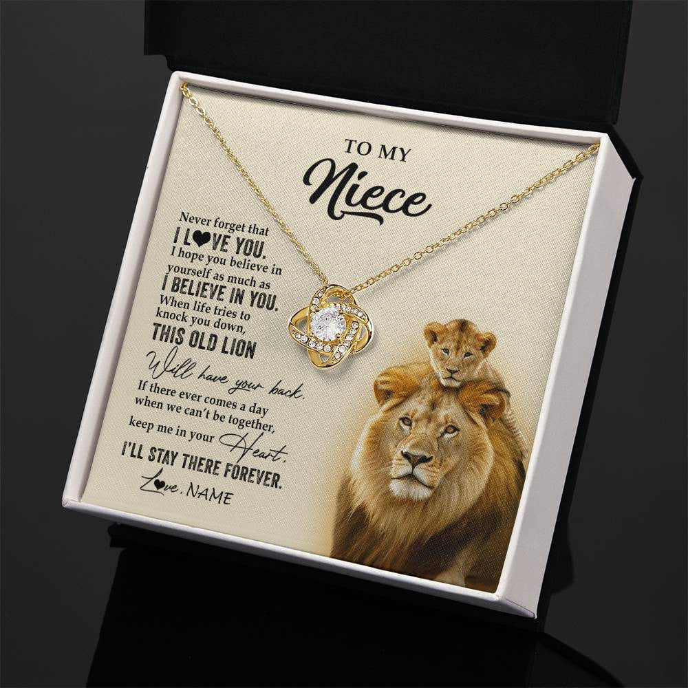 Personalized To My Niece Necklace From Uncle This Old Lion Never Forget I Love You Niece Jewelry Birthday Graduation Christmas Customized Gift Box Message Card