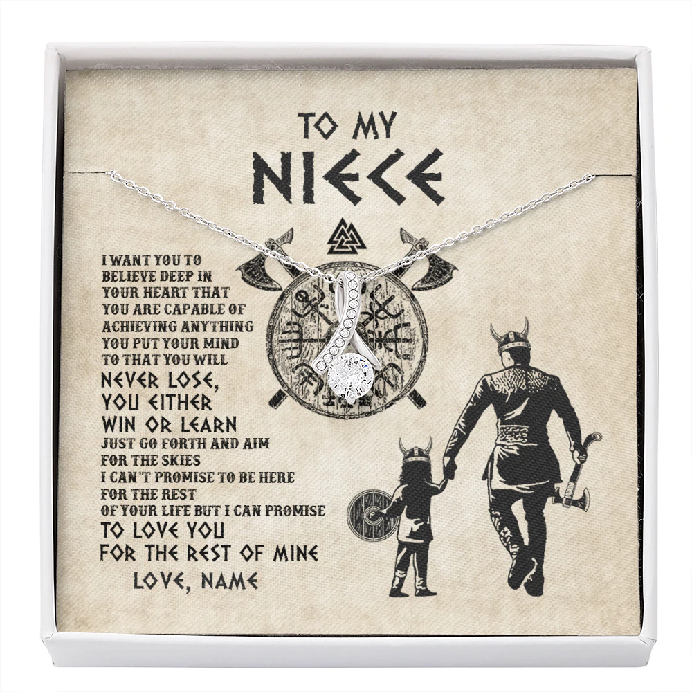 Personalized To My Niece Necklace From Uncle You Will Never Lose Viking Niece Birthday Graduation Thanksgiving Valentines Christmas Customized Message Card