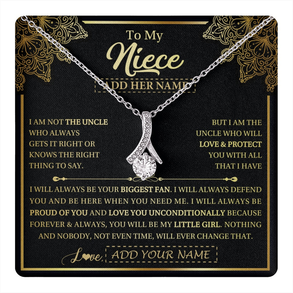 Personalized To My Niece Necklace From Uncle Your Biggest Fan Birthday Gifts For Niece Gifts Graduation Christmas Jewelry Customized Gift Box Message Card