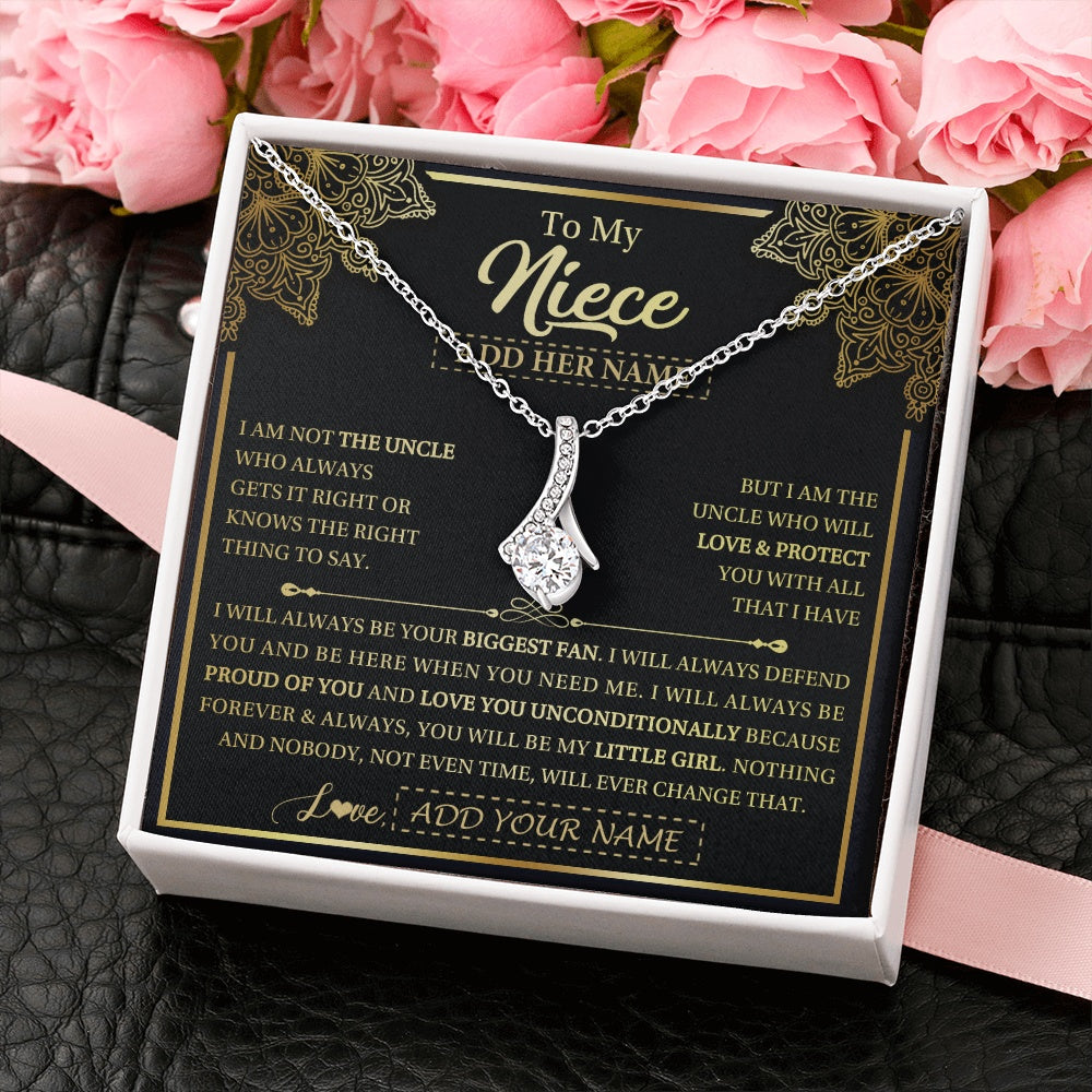 Personalized To My Niece Necklace From Uncle Your Biggest Fan Birthday Gifts For Niece Gifts Graduation Christmas Jewelry Customized Gift Box Message Card